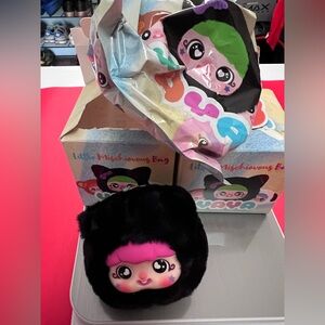 Little Mischievous Bag Plush Toy - Black and Pink